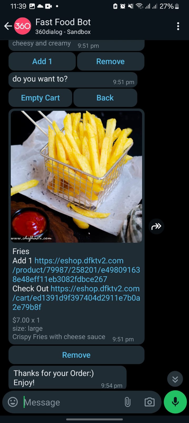 WhatsApp Bot for Fast Food Restaurants gallery