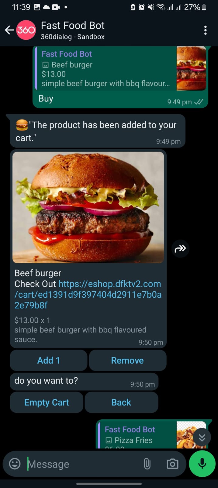 WhatsApp Bot for Fast Food Restaurants gallery