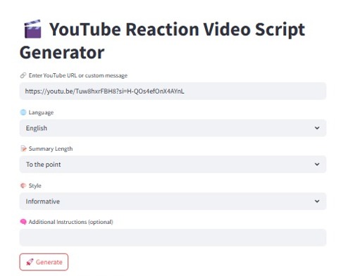 YouTube Reaction Video Assistant