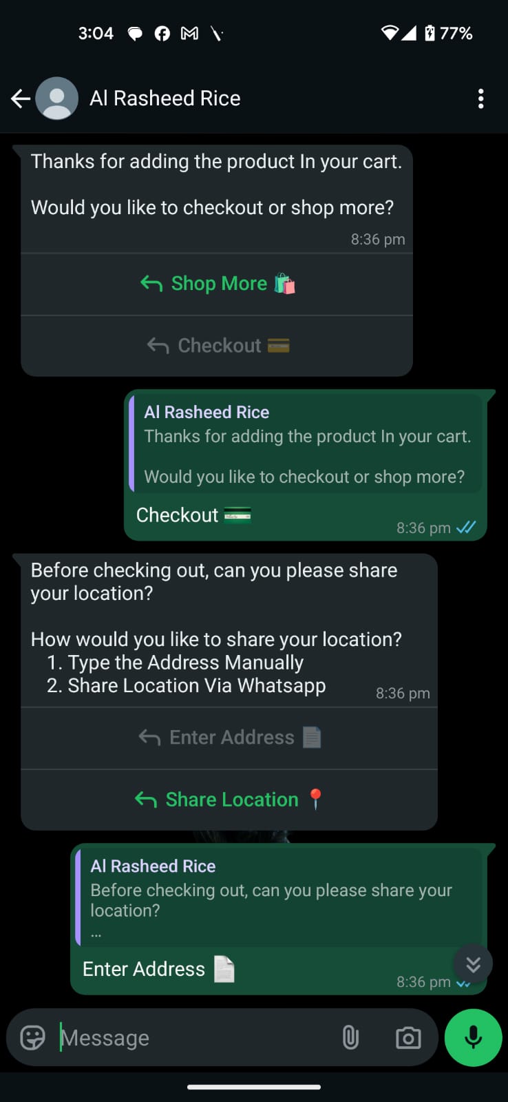 Rice Store WhatsApp Bot gallery